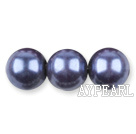 Glass pearl beads,12mm round,blueberry, about 71pcs/strand, Sold per 32-inch strand