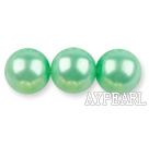Glass pearl beads,12mm round,aquamarine, about 71pcs/strand, Sold per 32-inch strand