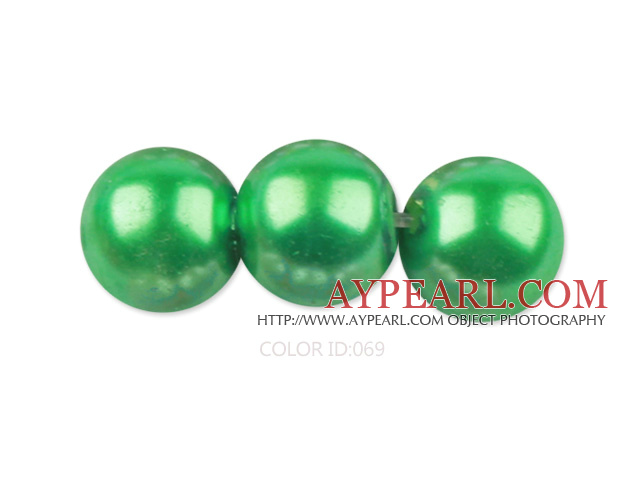 Glass pearl beads,12mm round,aquamarine, about 71pcs/strand, Sold per 32-inch strand