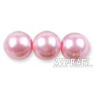 Glass pearl beads,12mm round,light pink, about 71pcs/strand, Sold per 32-inch strand