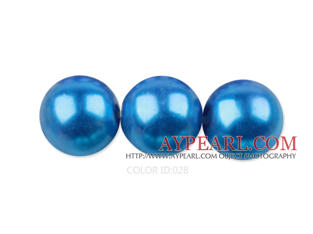 Glass pearl beads,14mm round,skyblue, about 62pcs/strand, Sold per 32-inch strand
