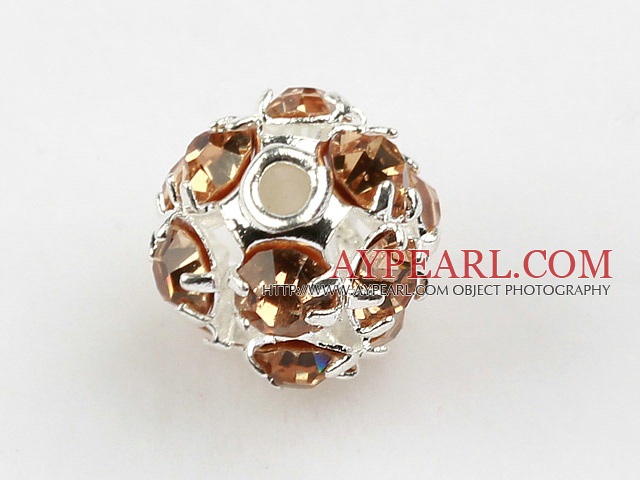 Rhinestone round beads,6mm,silver ,champagne. Sold per pkg of 100