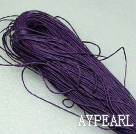 Cotton Wax Cord, Purple , 1mm/strand, about 540m/bundle ,sold by each.