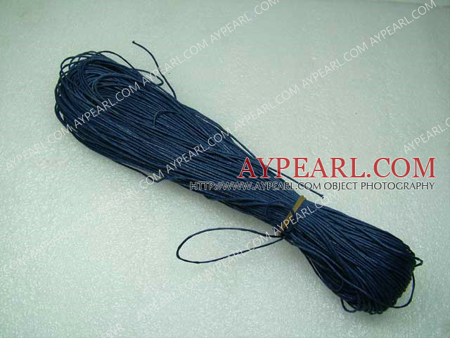 Cotton Wax Cord, Deep blue , 1mm/strand, about 540m/bundle ,sold by each.