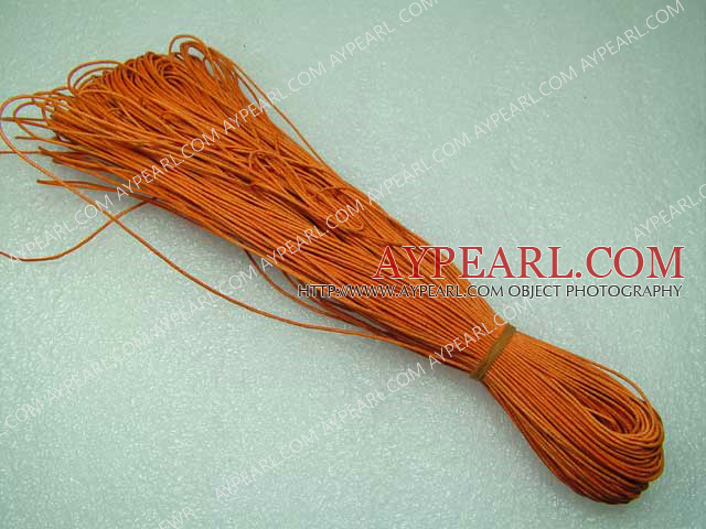 Cotton Wax Cord, Orange, 1mm/strand, about 540m/bundle ,sold by each.