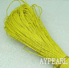 Cotton Wax Cord, Yellow, 1mm/strand, about 540m/bundle ,sold by each.