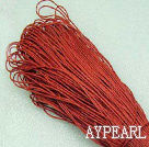 Cotton Wax Cord, Red, 1mm/strand, about 540m/bundle ,sold by each.