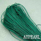 Cotton Wax Cord, Deep green,1mm/strand, about 540m/bundle ,sold by each.