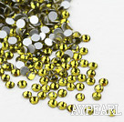 Rhinestone cabochon, olive, silver-foil back ,3.0-3.2mm faceted round, SS12. Sold per pkg of 1440.