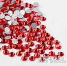 Rhinestone cabochon, red, silver-foil back ,3.0-3.2mm faceted round, SS12. Sold per pkg of 1440.