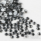 Rhinestone cabochon, grey, silver-foil back ,3.0-3.2mm faceted round, SS12. Sold per pkg of 1440.