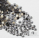 Rhinestone cabochon, transparent black, silver-foil back ,3.0-3.2mm faceted round, SS12. Sold per pkg of 1440.