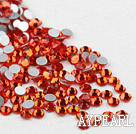 Rhinestone cabochon, orange, silver-foil back ,3.0-3.2mm faceted round, SS12. Sold per pkg of 1440.