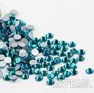 Rhinestone cabochon, peacock blue, silver-foil back ,3.0-3.2mm faceted round, SS12. Sold per pkg of 1440.