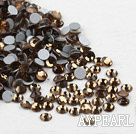 Rhinestone cabochon, brown, silver-foil back ,3.0-3.2mm faceted round, SS12. Sold per pkg of 1440.