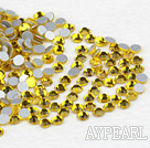 Rhinestone cabochon,lemon yellow, silver-foil back ,3.0-3.2mm faceted round, SS12. Sold per pkg of 1440.