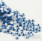 Rhinestone cabochon,blue, silver-foil back ,3.0-3.2mm faceted round, SS12. Sold per pkg of 1440.