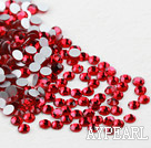 Rhinestone cabochon, red, silver-foil back ,3.0-3.2mm faceted round, SS12. Sold per pkg of 1440.