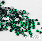 Rhinestone cabochon,green, silver-foil back ,3.0-3.2mm faceted round, SS12. Sold per pkg of 1440.