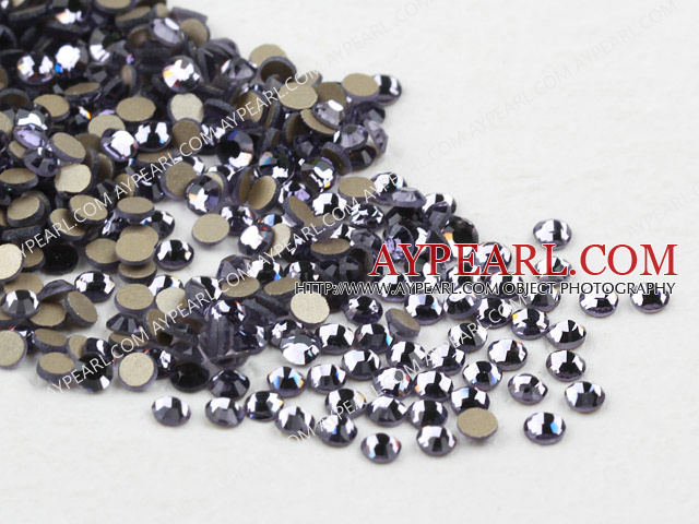 Rhinestone cabochon, violet, silver-foil back ,3.0-3.2mm faceted round, SS12. Sold per pkg of 1440.