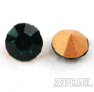 Rhinestone Cabochon, green, 3.4-3.5mm faceted round, SS14,PP27. Sold per pkg of 1440pcs.