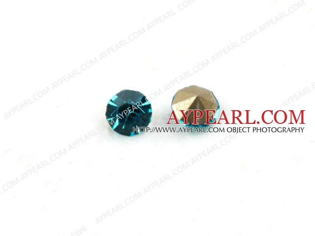 Rhinestone Cabochon, sea blue, 3.4-3.5mm faceted round, SS14,PP27. Sold per pkg of 1440pcs.