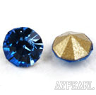 Rhinestone Cabochon, light blue, 3.4-3.5mm faceted round, SS14,PP27. Sold per pkg of 1440pcs.