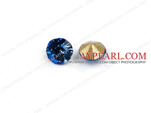 Rhinestone Cabochon, light blue, 3.4-3.5mm faceted round, SS14,PP27. Sold per pkg of 1440pcs.