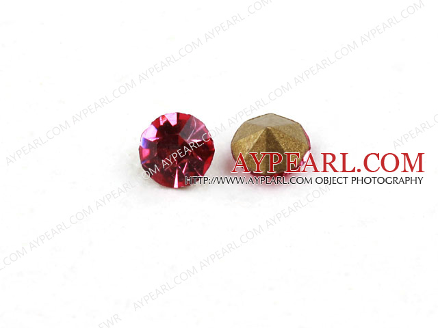 Rhinestone Cabochon, pinkish red, 3.4-3.5mm faceted round, SS14,PP27. Sold per pkg of 1440pcs.