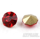 Rhinestone Cabochon, bright red, 3.4-3.5mm faceted round, SS14,PP27. Sold per pkg of 1440pcs.