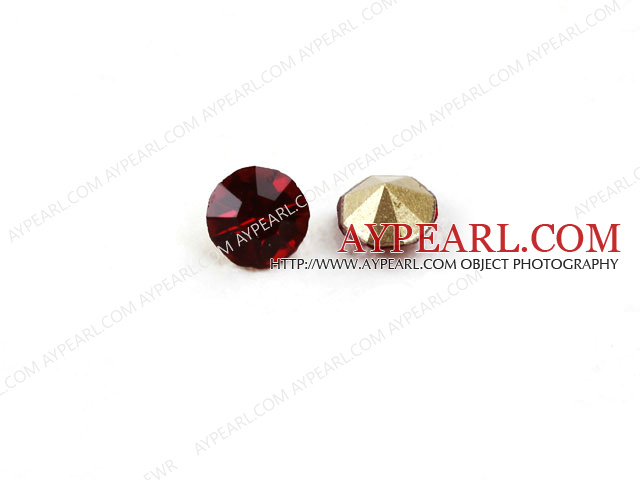 Rhinestone Cabochon, bright red, 3.4-3.5mm faceted round, SS14,PP27. Sold per pkg of 1440pcs.