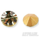 Rhinestone Cabochon, light yellow, 3.4-3.5mm faceted round, SS14,PP27. Sold per pkg of 1440pcs.
