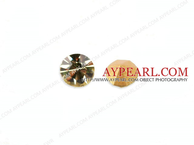 Rhinestone Cabochon, light yellow, 3.4-3.5mm faceted round, SS14,PP27. Sold per pkg of 1440pcs.