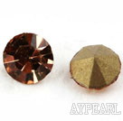 Rhinestone Cabochon, coffee color, 3.4-3.5mm faceted round with, SS14,PP27. Sold per pkg of 1440pcs.