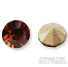 Rhinestone Cabochon, light siam, 3.4-3.5mm faceted round, SS14,PP27. Sold per pkg of 1440pcs.