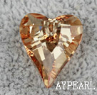 austrian crystal beads, 17mm heart, gold, sold per pkg of 2