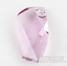 austrian crystal beads, pink, 20mm prismatic, sold per pkg of 2