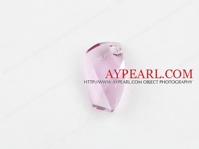 austrian crystal beads, pink, 20mm prismatic, sold per pkg of 2