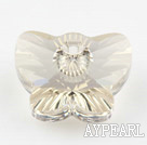 austrian crystal beads,18mm butterfly ,silve champagne, sold per pkg of 2