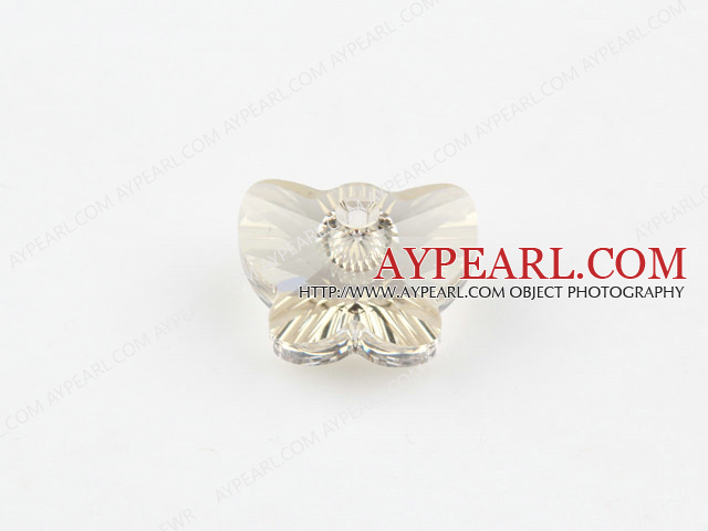 austrian crystal beads,18mm butterfly ,silve champagne, sold per pkg of 2