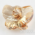 austrian crystal beads,18mm butterfly ,champagne, sold per pkg of 2