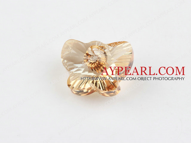 austrian crystal beads,18mm butterfly ,champagne, sold per pkg of 2