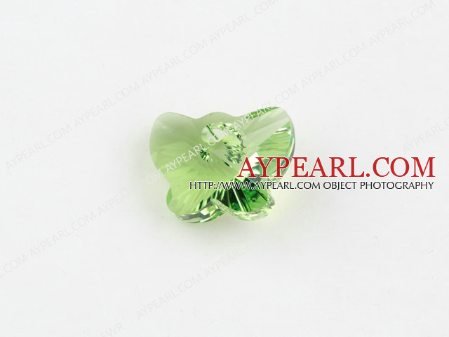 austrian crystal beads,18mm butterfly ,green, sold per pkg of 2