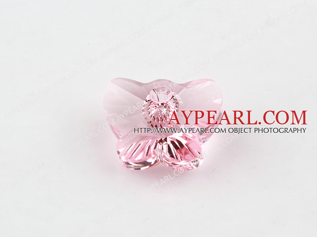 austrian crystal beads,18mm butterfly ,pink, sold per pkg of 2