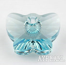 austrian crystal beads,18mm butterfly ,blue, sold per pkg of 2