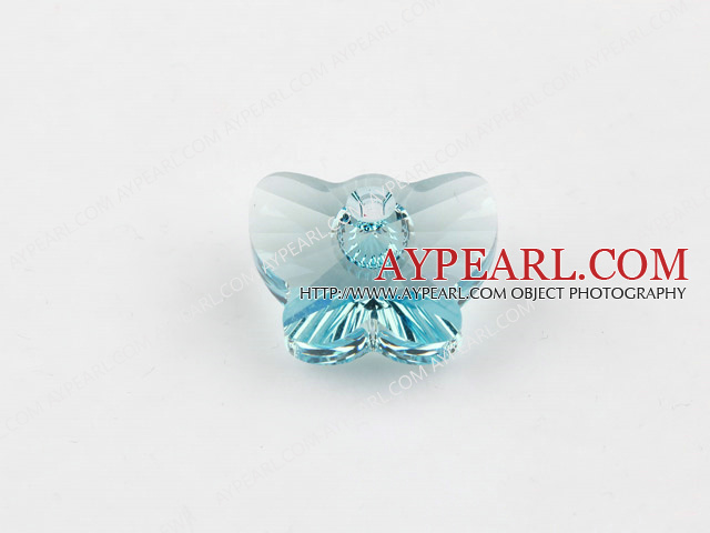 austrian crystal beads,18mm butterfly ,blue, sold per pkg of 2