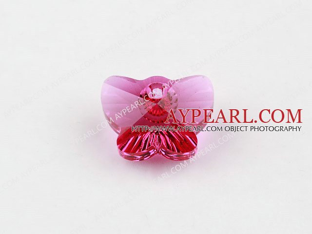 austrian crystal beads,18mm butterfly ,rose, sold per pkg of 2