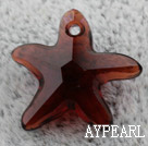 austrian crystal beads,16mm starfish,garnet with bottom plated ,sold per pkg of 2