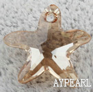 austrian crystal beads,16mm starfish,champagne with bottom plated ,sold per pkg of 2