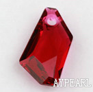 austrian crystal beads,18mm prismatic,red, sold per pkg of 2